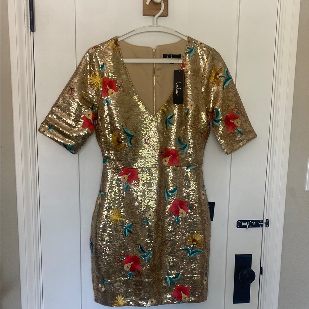 Lulus Gold Sequin Mini Dress